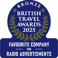 Bronze British Travel Awards 2025 Favourite Company for Radio Advertisements Bronze British Travel Awards 2025 Favourite Company for Radio Advertisements